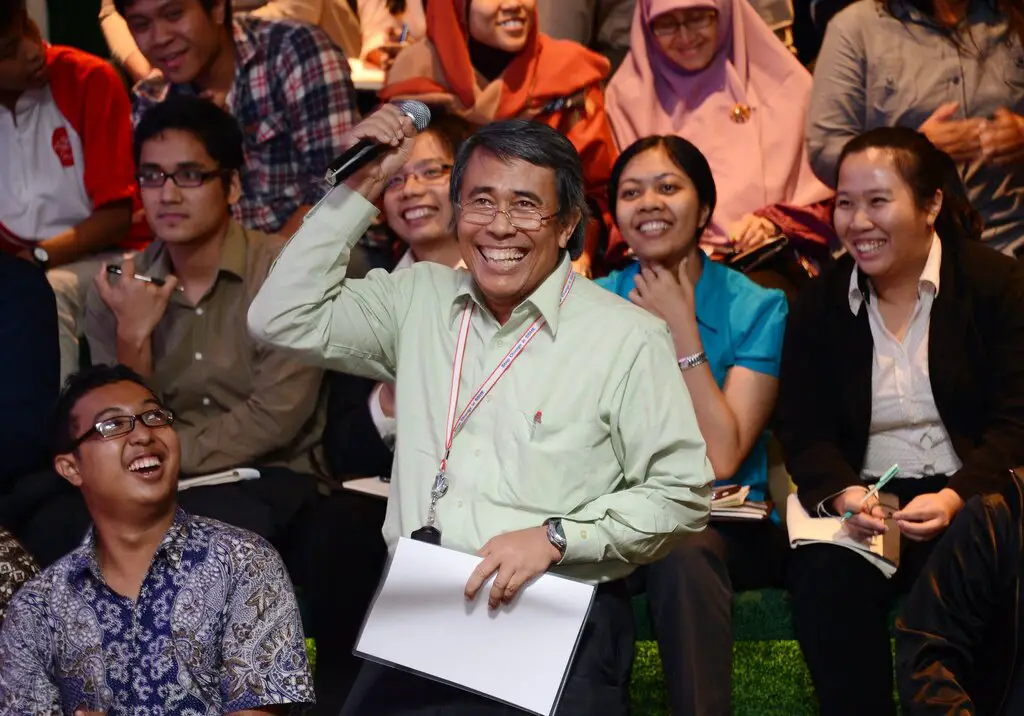 Indonesians at a training event in auditorium hall