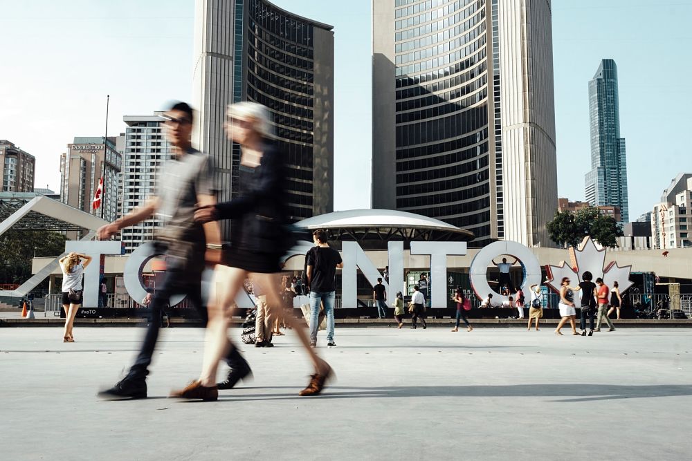 People talking in Toronto