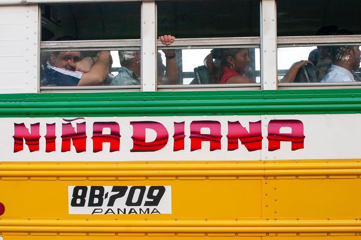 man on bus panama